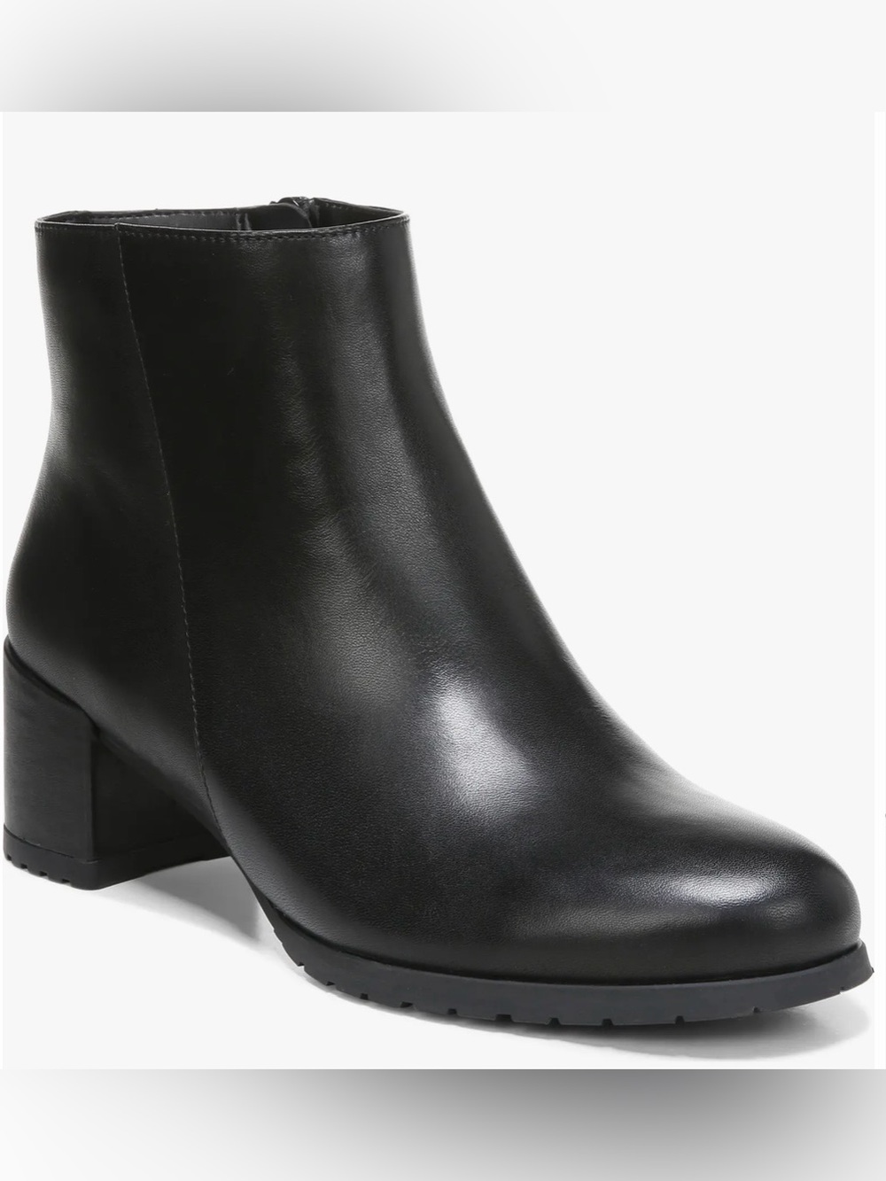 Naturalizer Black Leather Ankle Boots with Block Heel Size 7.5 - Picture 2 of 16